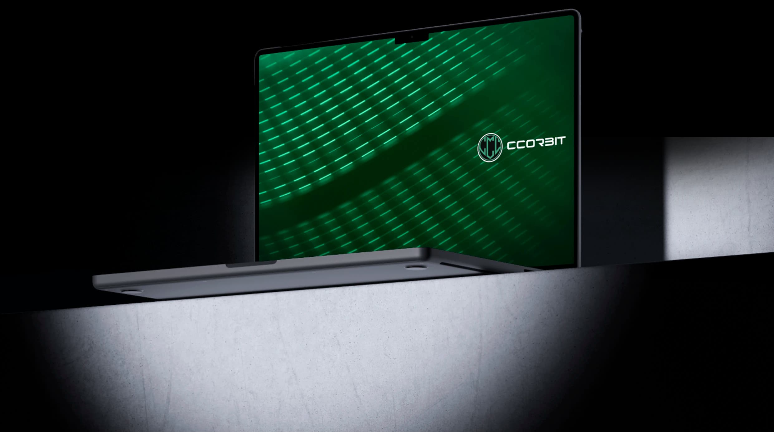 Sitio web a medida desarrollado por ccorbit mostrado en una MacBook